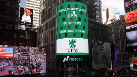 UPM reaches one hundred years of stock exchange listing