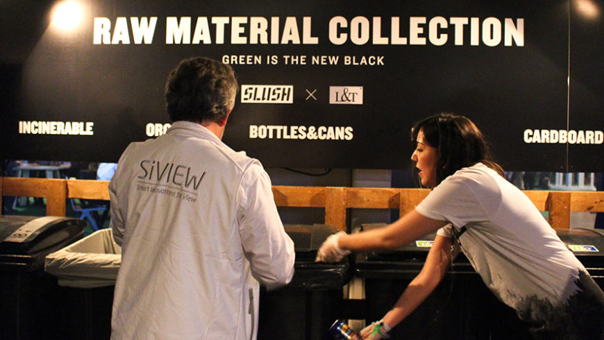 Waste disposal at Slush 2016.
