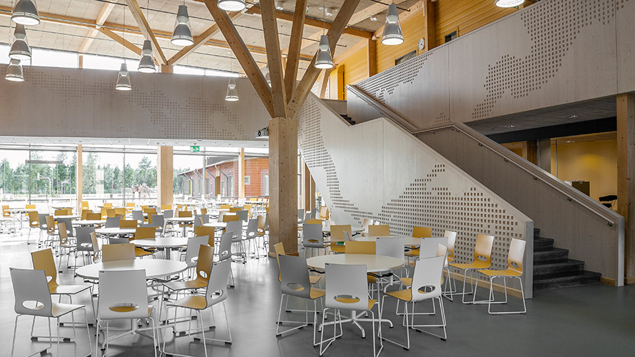 Timber structures of the campus project in Pudasjärvi